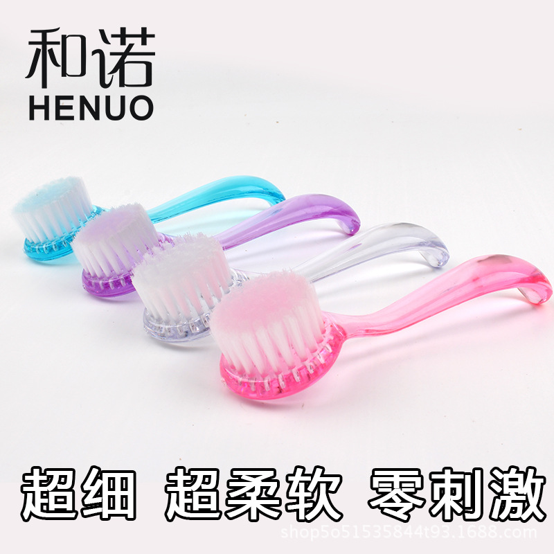 Hono Nail Brush Long handle round head with lid Nail brush Dust dust brush Cleaning brush Makeup Beauty Manicure tools