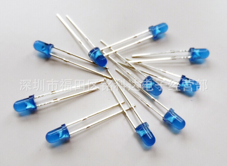F3蓝发蓝 3MM 直插LED灯 短脚 发光二极管全系列 一包1000个