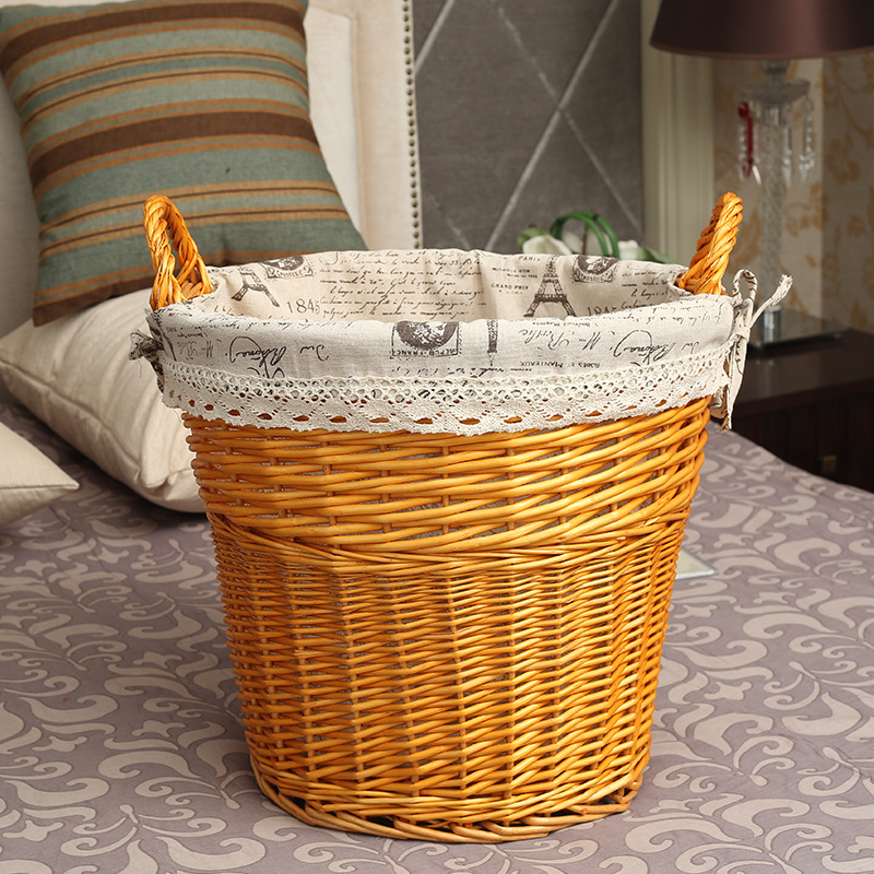 Cesta de lavandería al por mayor cesta de almacenamiento de ratán cesta de lavandería de mimbre cesta de lavandería portátil con orejas cesta de almacenamiento de ropa sucia