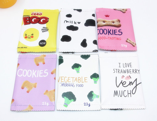 Cute snack coin purse, simulated fun cookie clutch, mini simple coin purse, creative storage bag