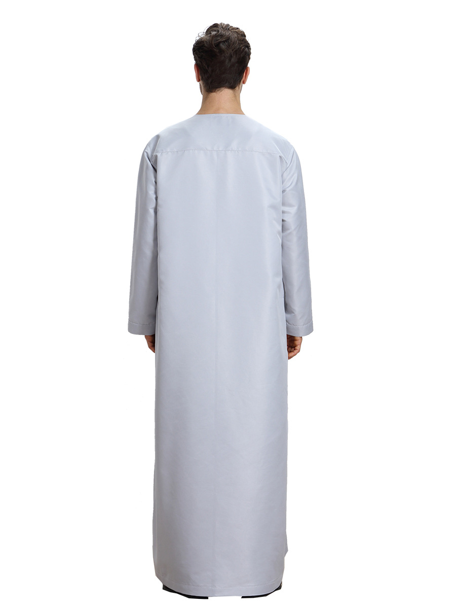 阿拉伯男士长袍 中东迪拜礼服 穆斯林男士长袍纯色长袍TH808详情41