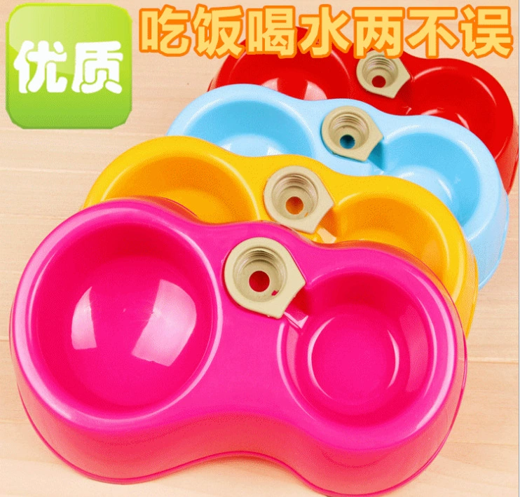 Собака чаша Pet чаша двойного назначения Собака Кошка Чаша еда чаша риса может быть вставлен бутылка воды предметы первой необходимости питьевой фонтан зоотоваров