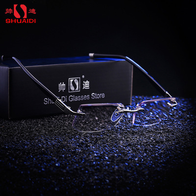 Manufactor wholesale product Men's Diamonds Trimming Frameless Presbyopic glasses resin magnifier glasses presbyopic glasses