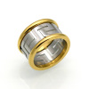 Fashionable two-color ring stainless steel suitable for men and women, European style