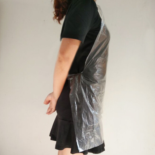 Disposable apron individually wrapped plastic transparent hot pot lobster kitchen catering for adults and children anti-oil pollution