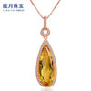 Jewelry, natural water, crystal, golden pendant, necklace, silver 925 sample, European style, pink gold, wholesale
