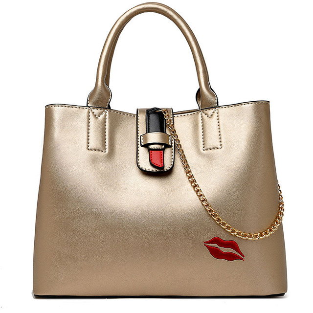 women’s fashion embroidered lips lady handbag single shoulder bag 