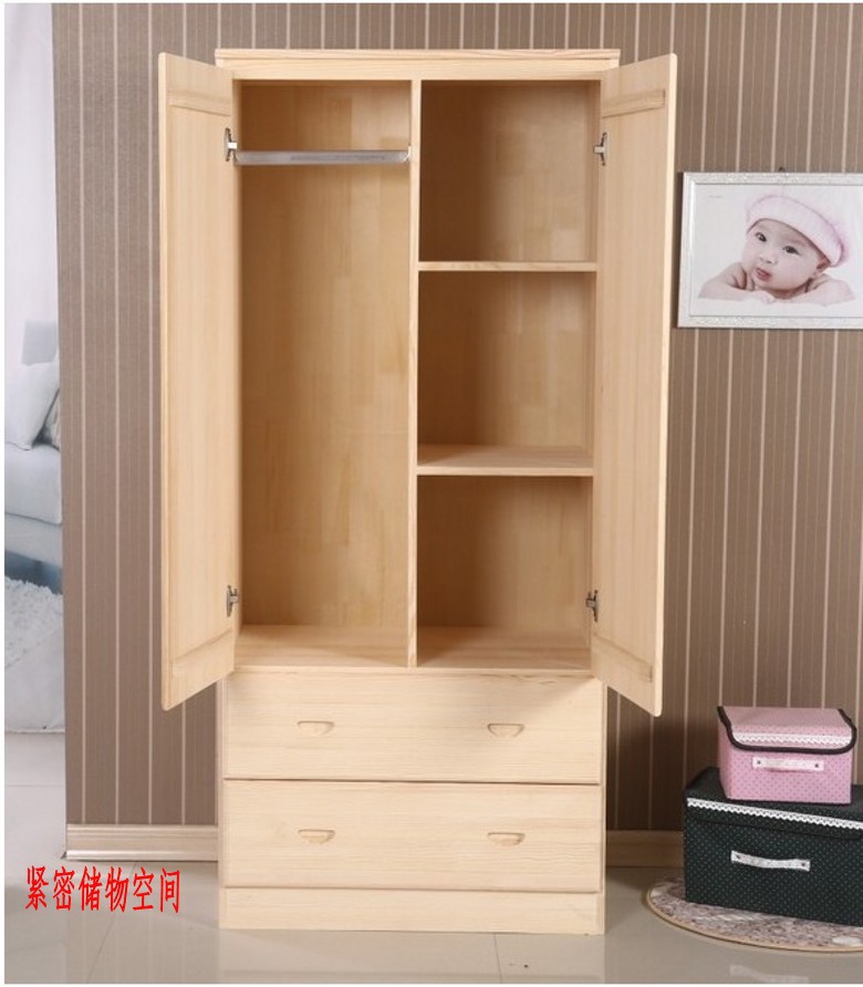 多功能实木衣柜松木儿童简易整理收纳卧室衣橱厂家直销定制批发