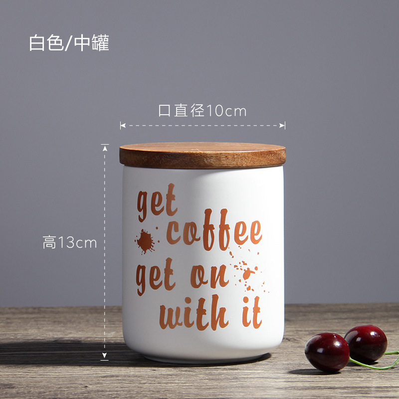 Nórdico creativo tarro de almacenamiento de cerámica con tapa sellada tarro de almacenamiento de cocina té café tarro decoración del hogar al por mayor