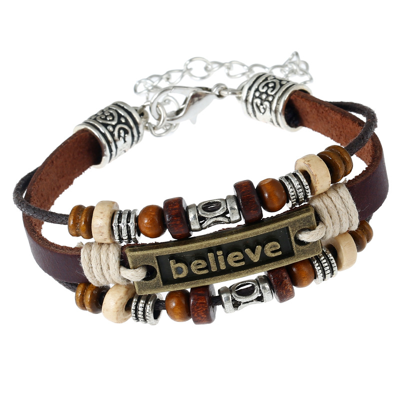 New believe leather bracelet men and women leather braceletpicture5