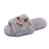 New home ladies' home fur and slippers Pure -colored hair coat indoor non -slip opening cotton slippers one piece