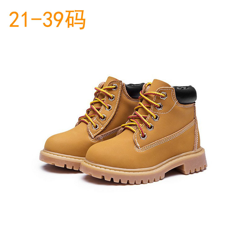 Shop On behalf of Autumn and winter children cowhide Single boots Boy Bootie girl work clothes Frenum Riding boots On behalf of