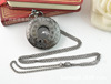 Silver white double-sided polishing cloth, retro pocket watch, antique necklace suitable for men and women, Birthday gift