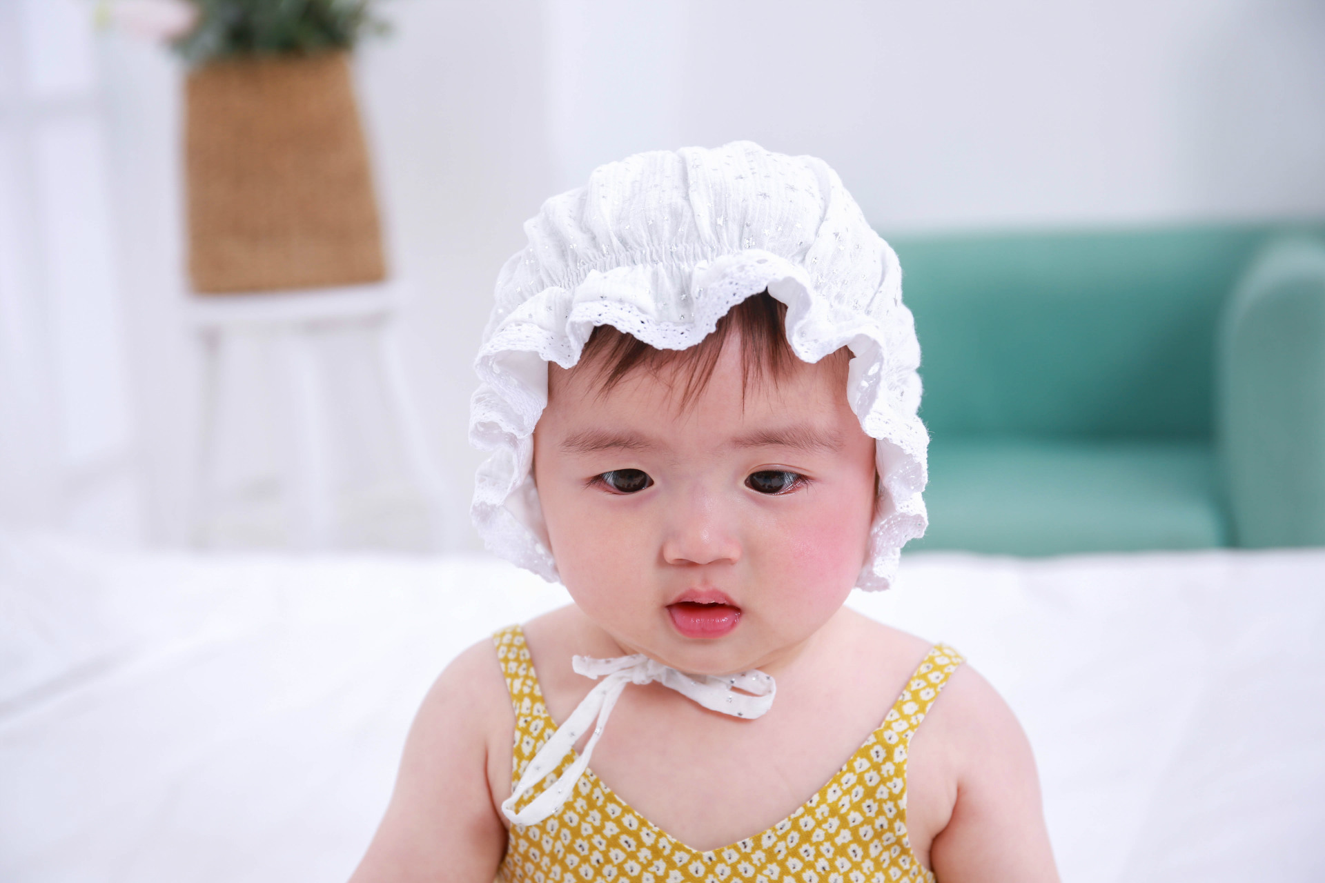 婴幼儿帽子春秋3-6-12个月男女宝宝套头帽棉布可爱萌百天睡觉胎帽-阿里巴巴