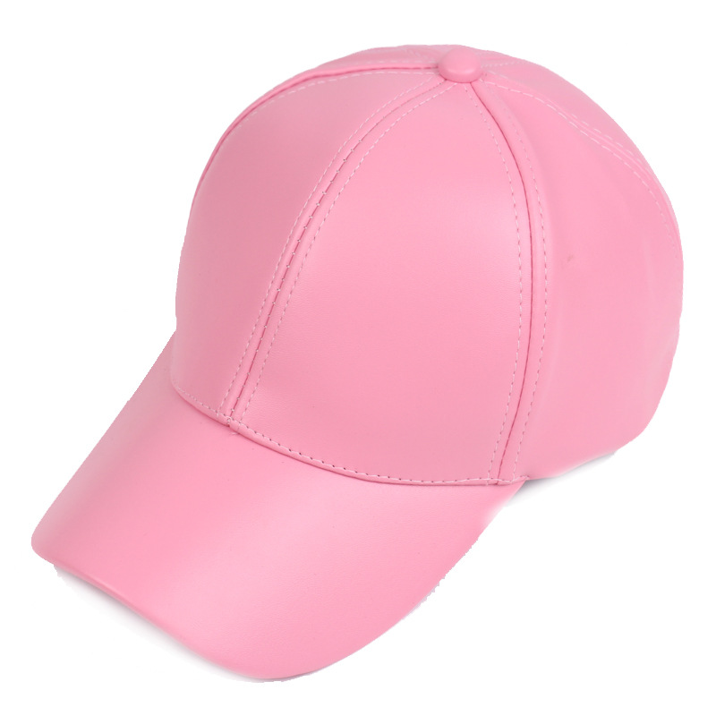 Leder Duckbill Cap Light Board Baseball Cap Herren und Damen Leder Cap Herbst PU Cap Monochrom Damen Modische und vielseitige Reise Cap_voghion.com