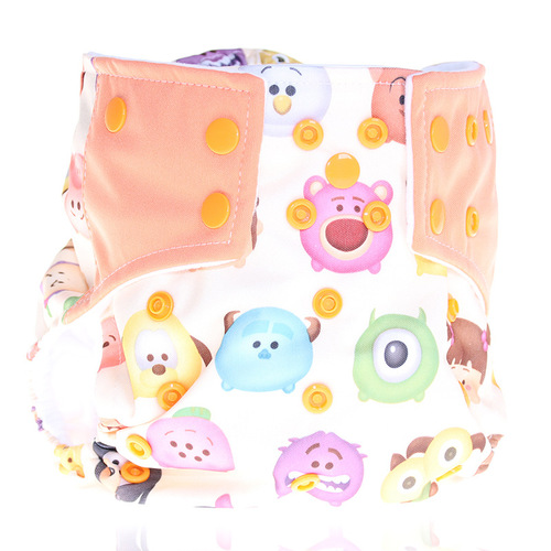 New Arrivals Colorful Ear-shaped Snaps Anti-leak Washable Cloth Diaper Eco-friendly Breathable Cartoon Multi-color