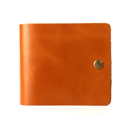 Men's and women's simple style wallet buckle handmade genuine leather wallet retro style horizontal cowhide clip wholesale agency 