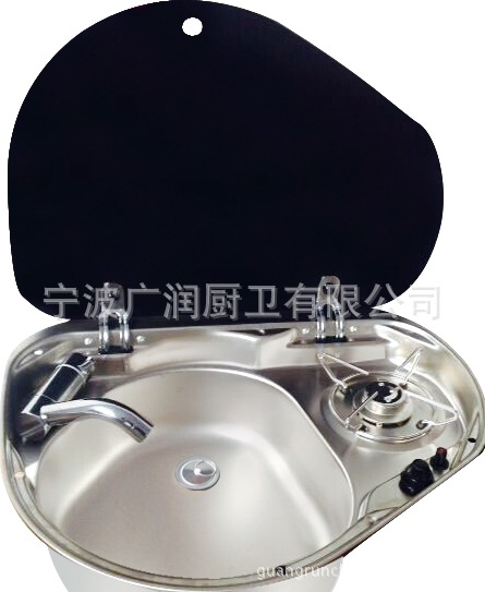 Estufa de gas RV Accesorios de RV con tapa de vidrio Estufa de gas de yate GR-600