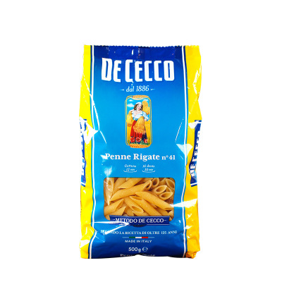 Imported Western food wholesale DE CECOO Tubular Pasta Inclined tube Macaroni Spaghetti 41 Number