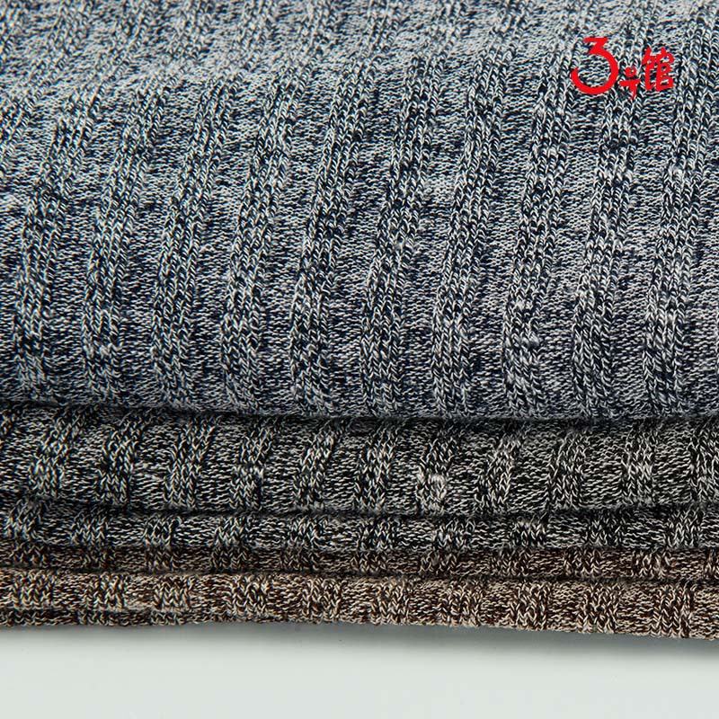 秋冬新款雪花坑条罗纹服装面料柔软T恤打底衫家纺DIY面料