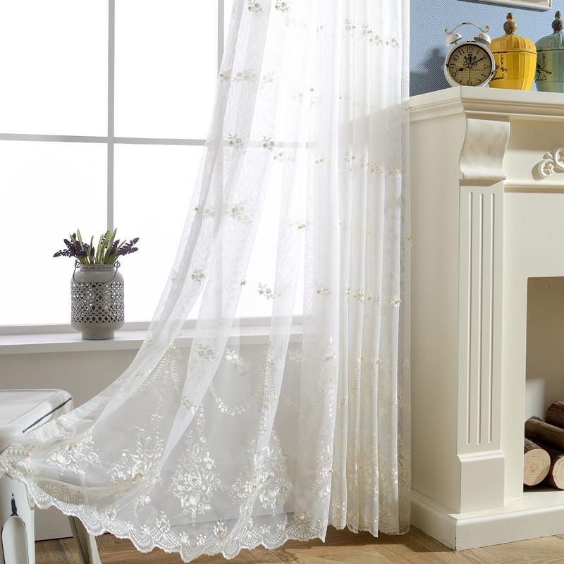 Aurora French heavy industry Embroidery Nail bead Window screening technology Europe and America Embroidery White yarn The labor fee shall be paid separately