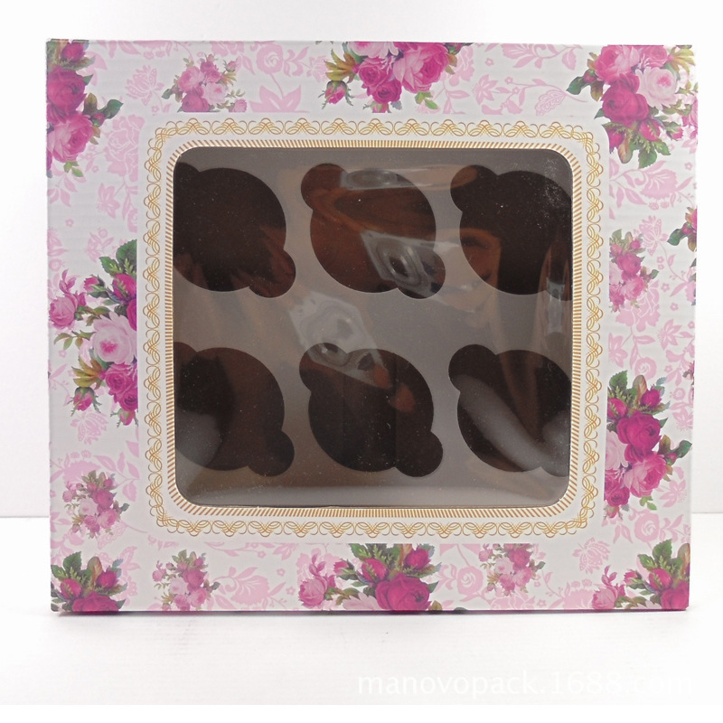 定做天猫淘宝通用百搭蛋糕瓦楞纸盒 玫瑰花开窗瓦楞纸盒