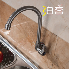 Stainless steel wall-mounted single cold water faucet sink washing basin wall outlet in-wall kitchen faucet