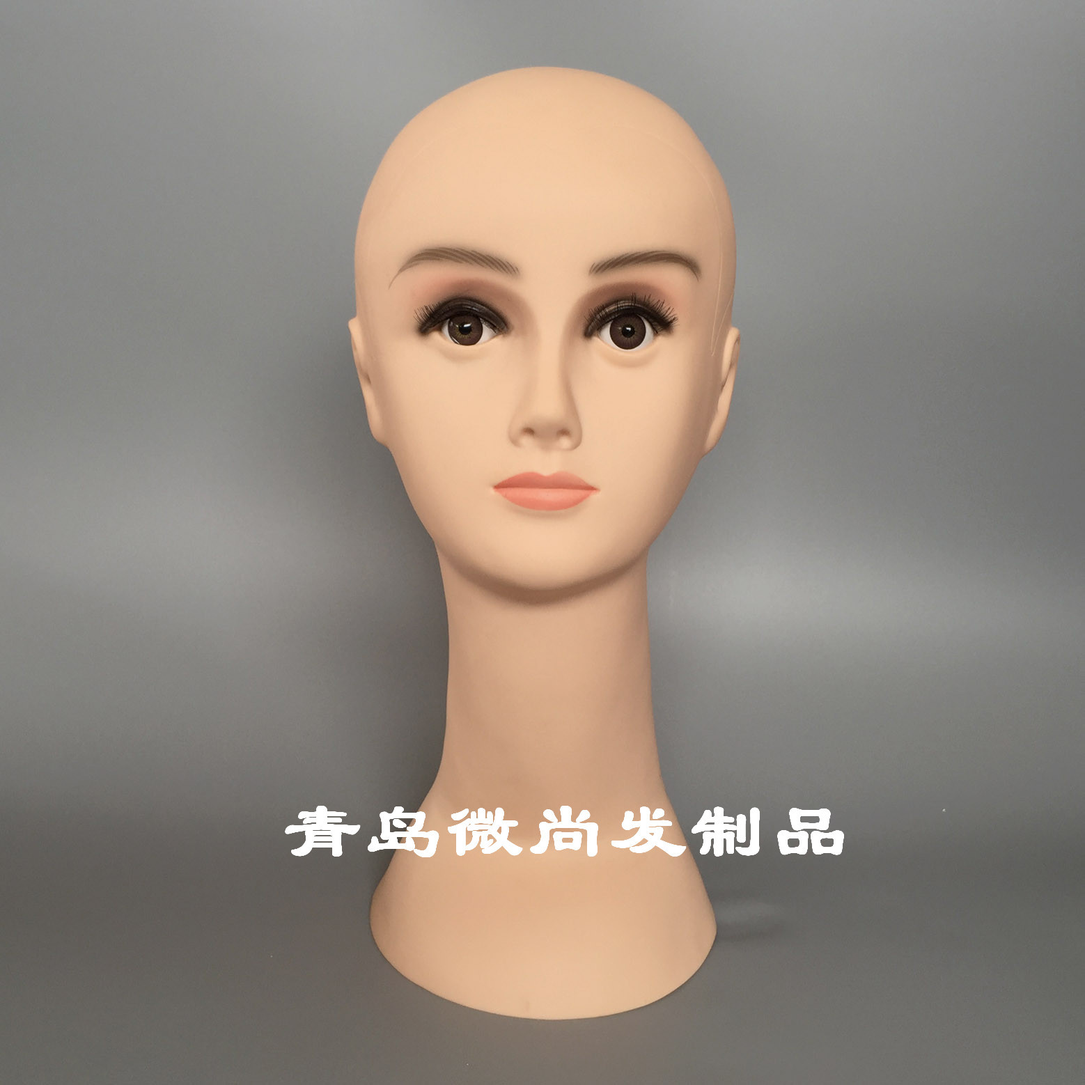 新款女模特头道具头假发展示头模仿真眼珠帽子假人头练习头