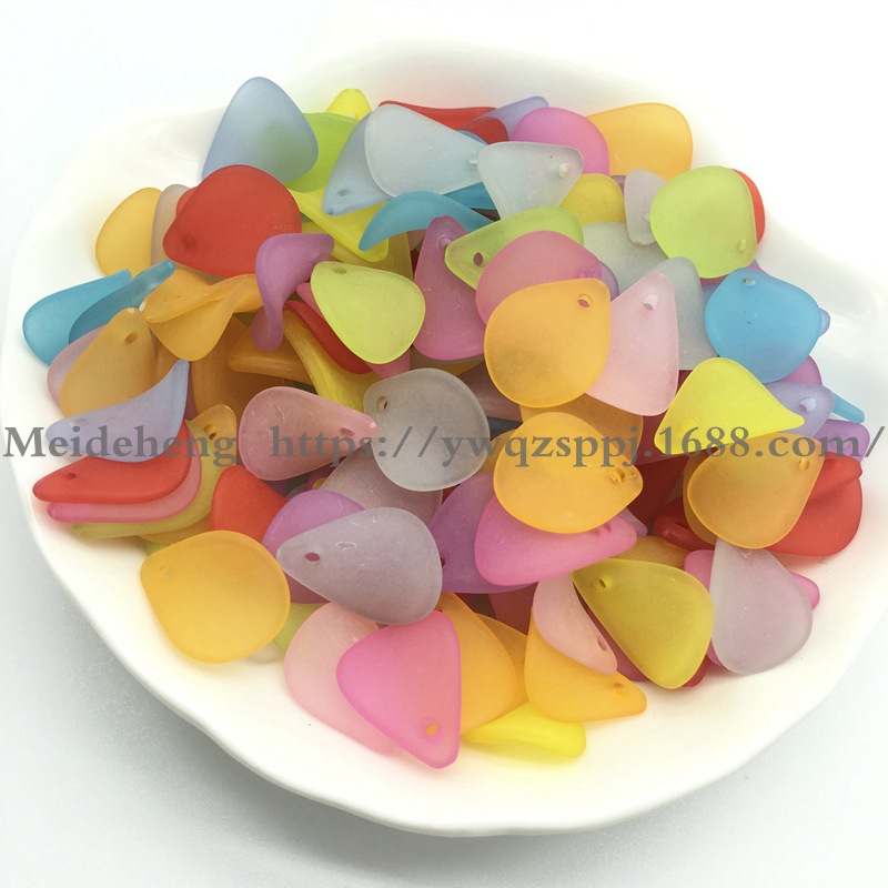 Ancient-style palace flower hairpins, leaf hair accessories, diy acrylic frosted flower headwear materials, colorful fan-shaped petals detail image 4