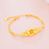 Golden brass bracelet, flowered, 24 carat
