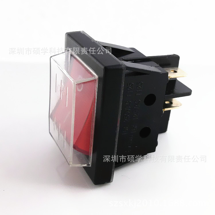 厂家销售 KCD4防水翘板开关 四脚带灯船型开关32*25二档电源开关