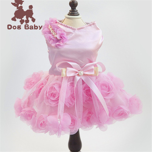 Pet formal clothes dog wedding dresses clothing thin type of pet dress son new rose in spring and summer dress