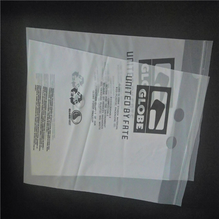 定制半透明cpe沿线袋带粘胶印刷红色警告话磨砂cpe手机包装平口袋