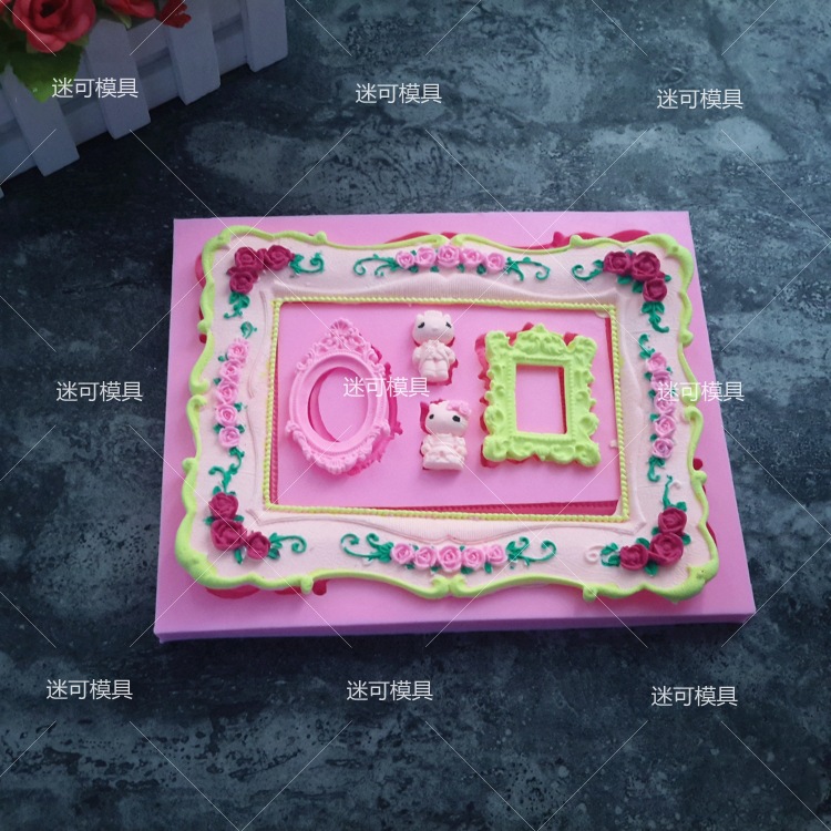 Fondant de silicona molde alivio gatito pastel de silicona molde de decoración de la torta molde de chocolate herramienta para hornear