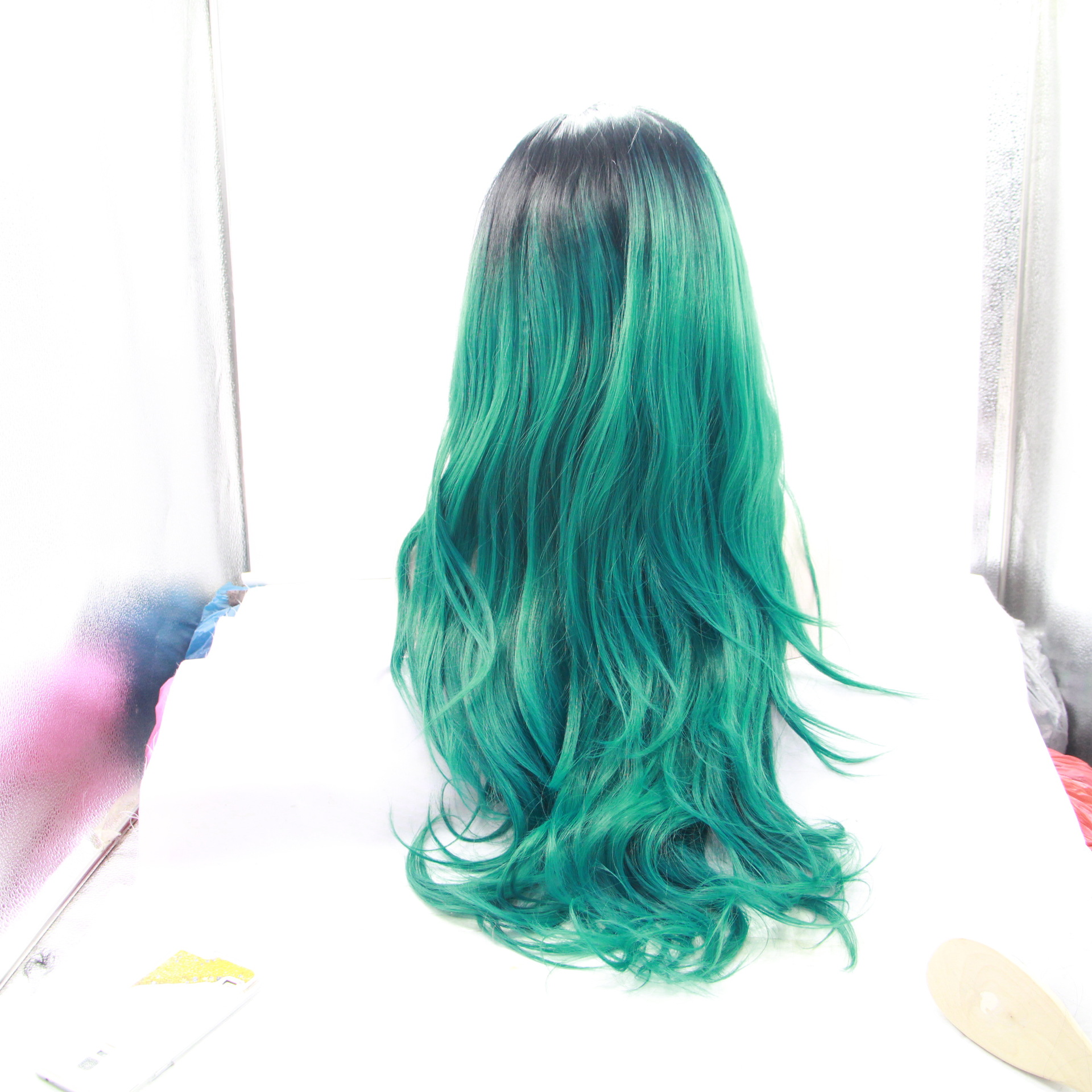 NEWLOOK W1082 Elegante ondulado rollo de moda pelucca de cabello largo peluca de encaje peluca de enseñanza peluca