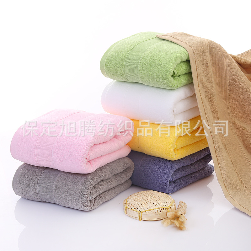 Factory wholesale cotton plain bath towel absorbent adult thick soft broken bath towel 500g hotel