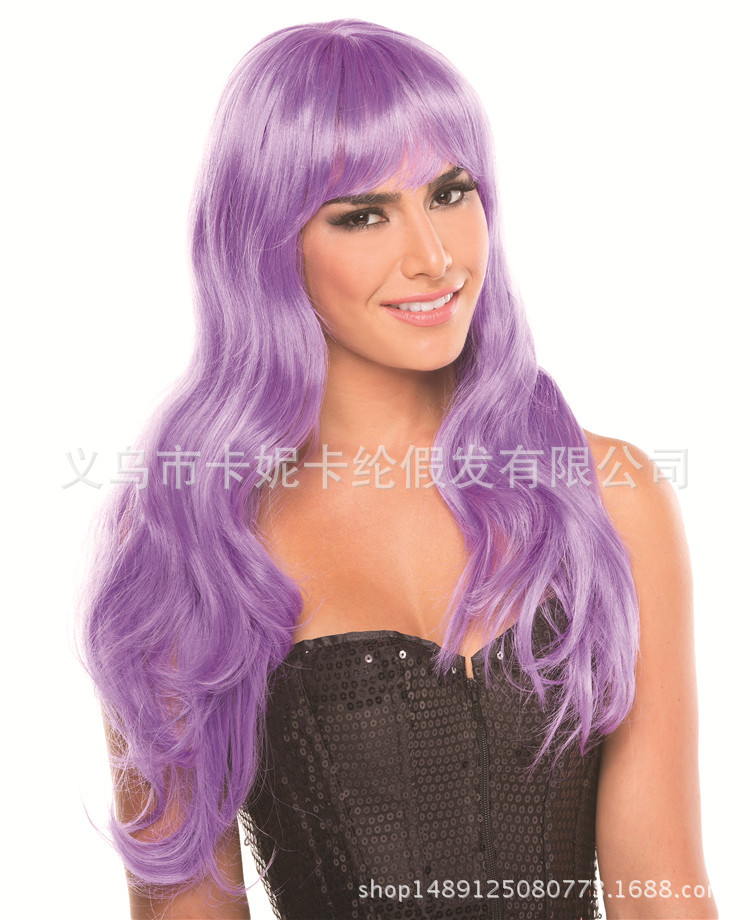 Violeta claro, peluca navideña, fiesta, fiesta, boda, imitación, cabello japonés