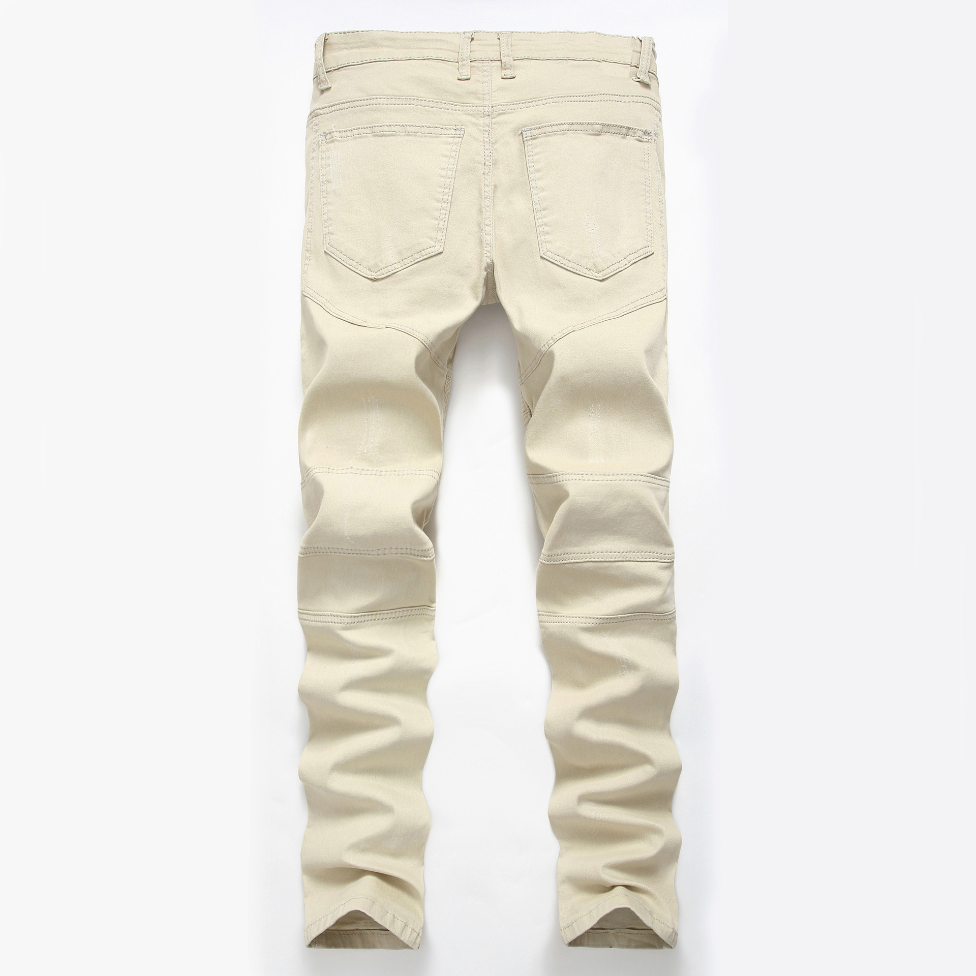 boy Cross-Border Source European And American Street Fashion Brand Motorcycle Men's Personality Wrinkled Slim Fit Skinny_viptrois.com