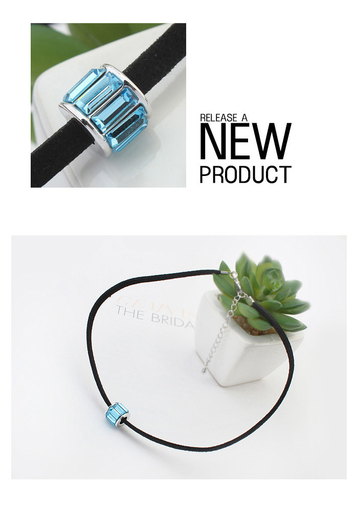 1 Piece Fashion Square Alloy Plating Artificial Crystal White Gold Plated Womenu0027S Necklace