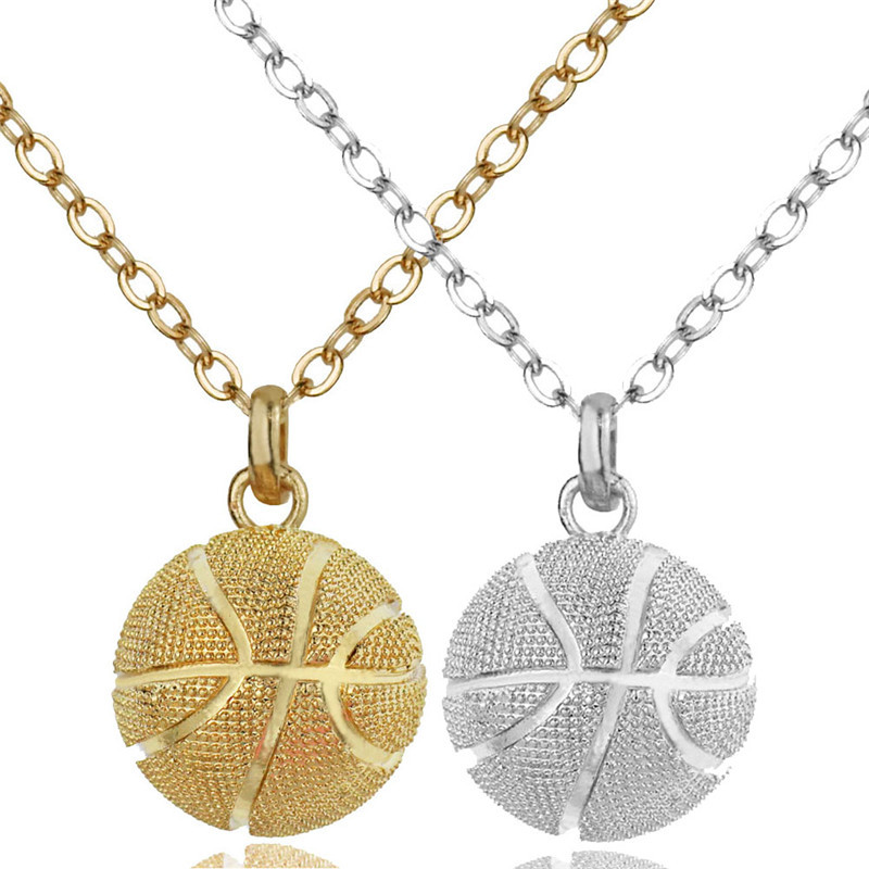 Fashion Three-dimensional Basketball Alloy Necklace display picture 3