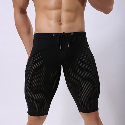Men's underwear nylon nylon body shaping fitness college student sports pants cycling bicycle mid-pants 2240ZK