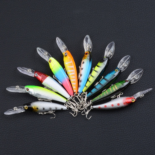 Lure bait 10-color set bionic fishing bait minnow fake bait 9cm/8.3g plastic hard bait foreign trade direct supply for fishing