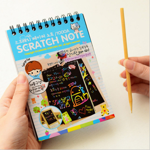 Factory direct selling hot selling diy scratch-off paper for children colorful scratch-off book 10*14 small Korean version scratch-off book wholesale