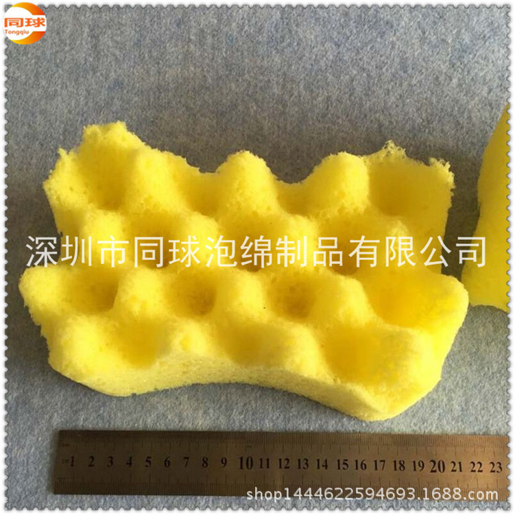 广东直销 ,长方形175*125MM黄色波浪打蜡海绵擦，擦车洗车工具