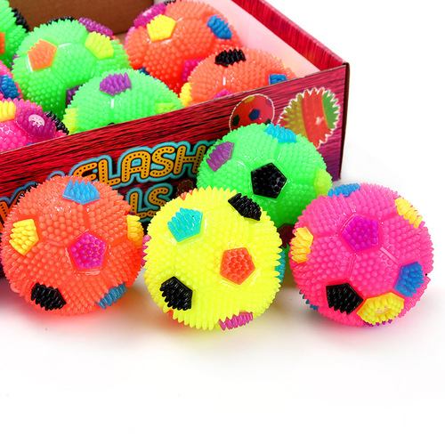 Dog toy light-emitting sound pet toy ball led spiked football bouncy ball pet training toy 7.5cm