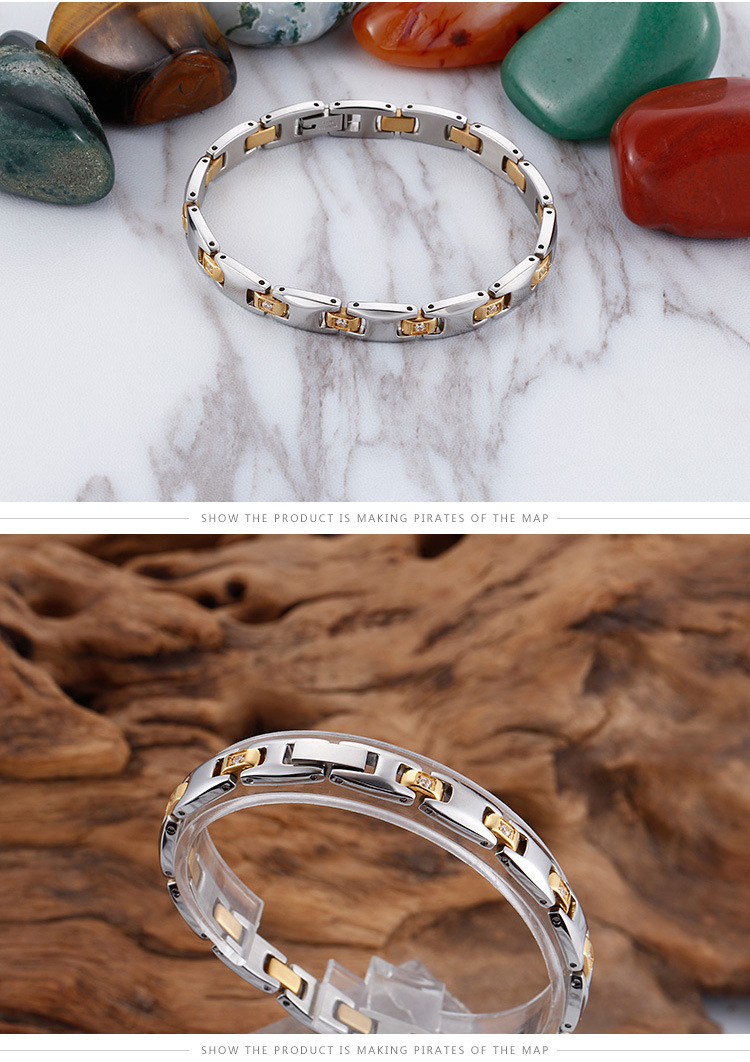 Mode Geometrisch Titan Stahl 18 Karat Vergoldet Keine Intarsien Armbänder In Masse display picture 2