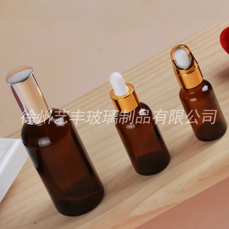精油瓶 喷雾瓶 茶色绿色棕色透明玻璃精油瓶 滴管瓶 分装瓶滴管