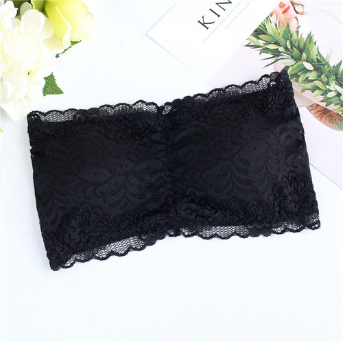 Summer sexy lace bra straps, strapless breast pads, girls' anti-exposure tube top, bottoming cross-back vest