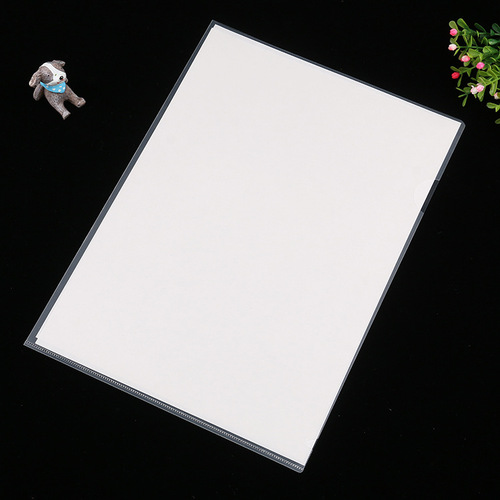 A4 Single Sheet Clip L-Shaped Folder File Protection Cover Transparent Single Sheet Clip Two-Page Insert Clip Custom LOGO