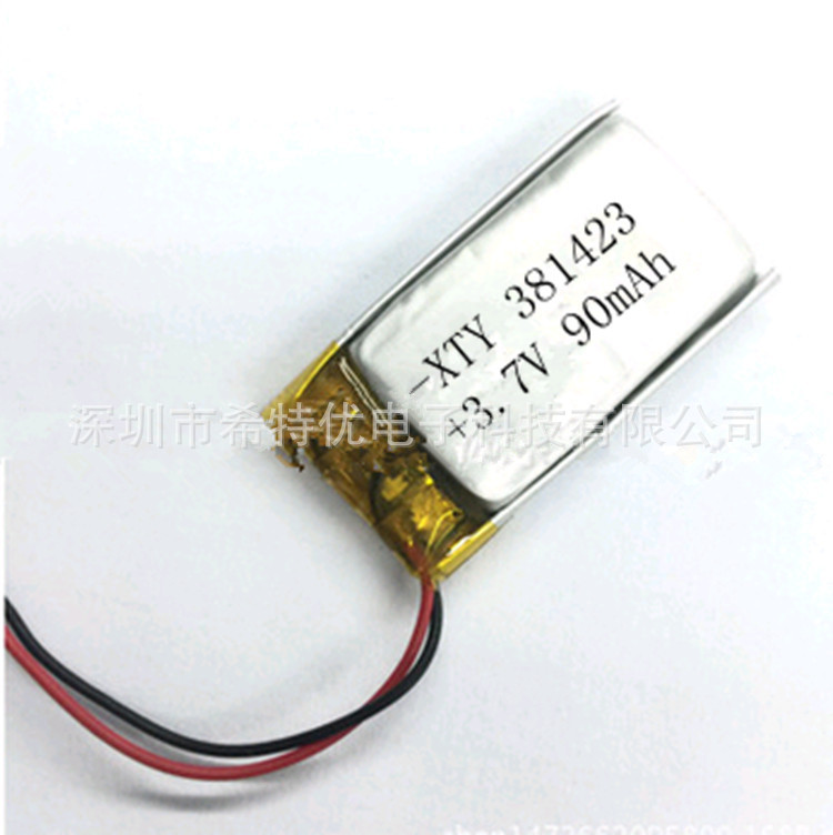 直销381423锂电池90mAh蓝牙智能手表防丢器蓝牙键盘锂电池